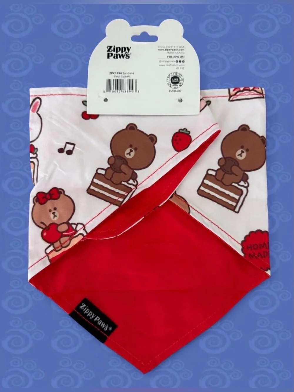 Zippy Paws Line Friends Dog Bandana Petit Sweets #linefriends